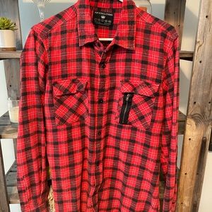 Men’s Red Plaid Flannel Shirt